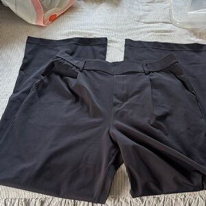 4way stretch HALARA Black Wide-Leg Trousers size large L tall